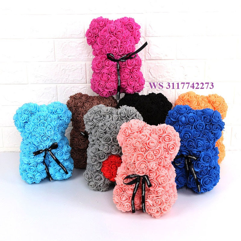 Oso de Rosas 25cm (Color Negro)