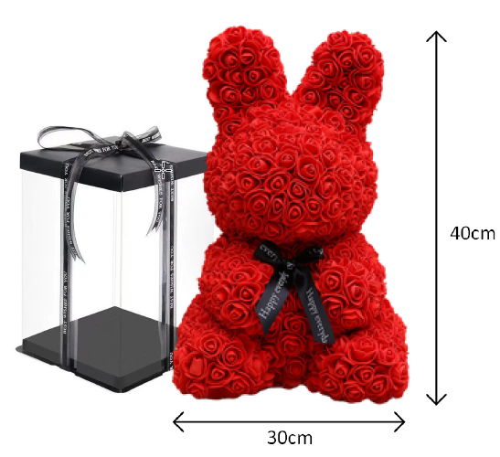 Conejo de Rosas 40cm (Color Rojo)