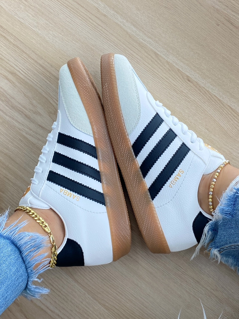 Tenis Samba Blanco X Negro