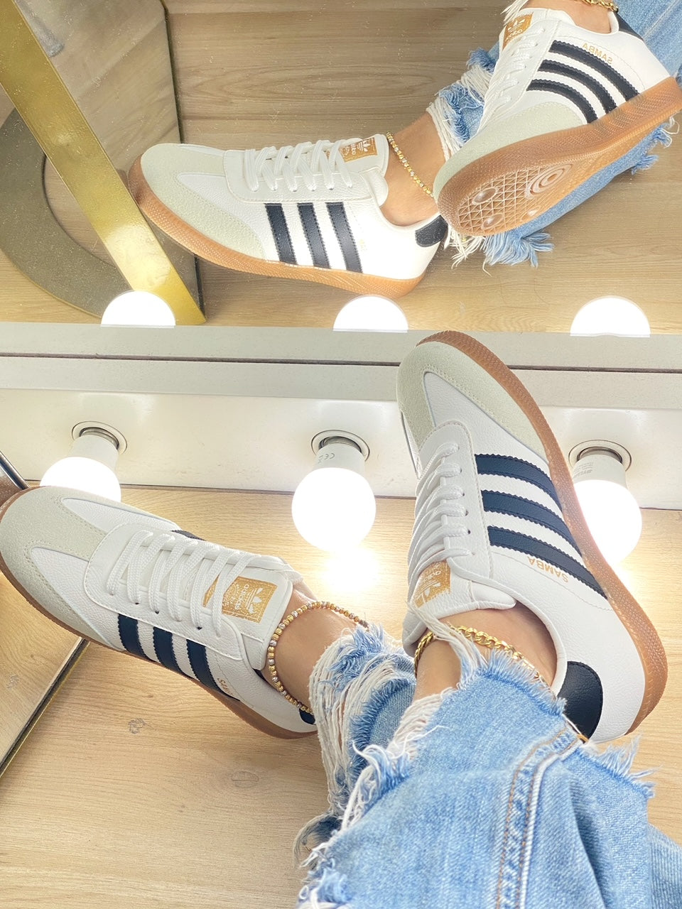 Tenis Samba Blanco X Negro