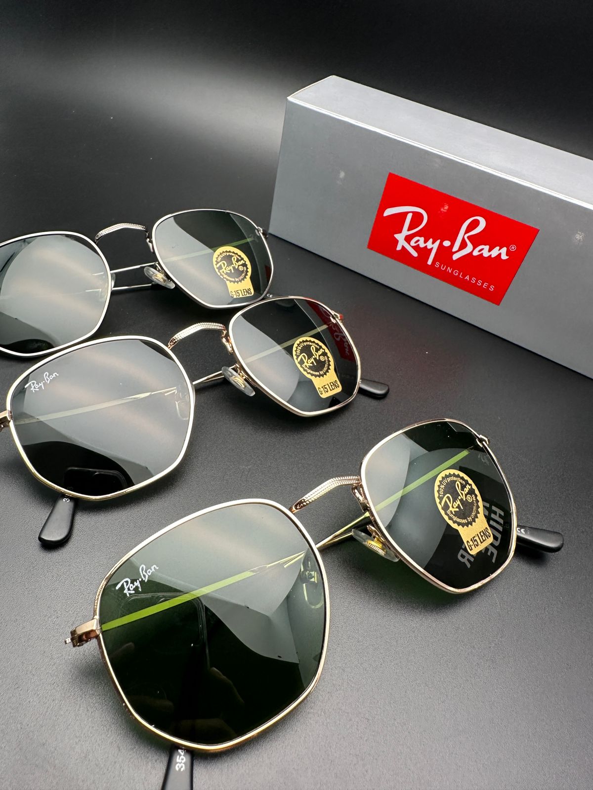 Rayban Hexagonal Negra- Calidad 1.1 Premium