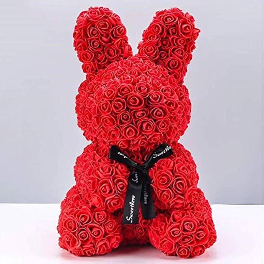 Conejo de Rosas 40cm (Color Rojo)