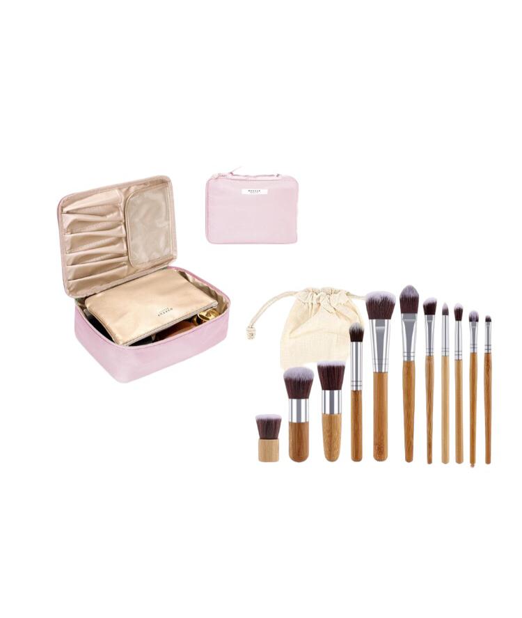 Cosmetiquera + brochas maquillaje