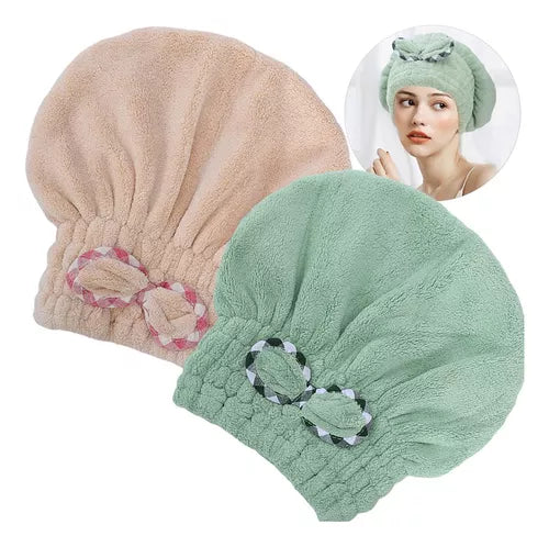 Combo 2 gorros satín + toalla microfibra