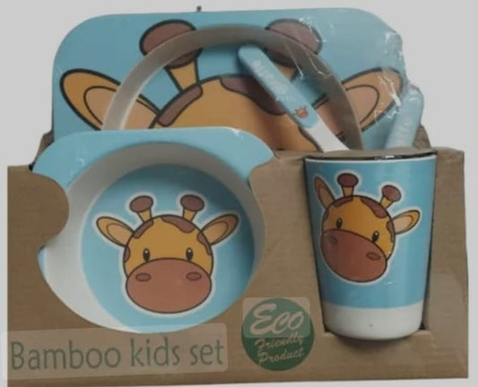set vajilla en bambu