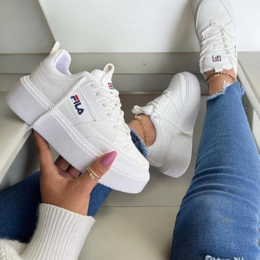 Premium Tenis Fila Suela Alta Dama- Calidad 1.1 premium