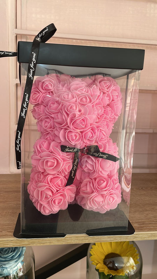 Oso de Rosas 25cm (Color Rosado)