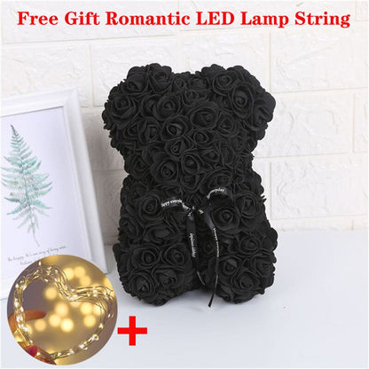 Oso de Rosas 25cm (Color Negro)