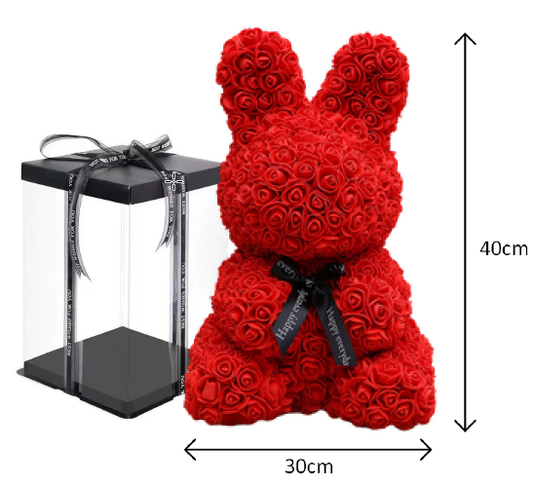 Conejo de Rosas 40cm (Color Rojo)