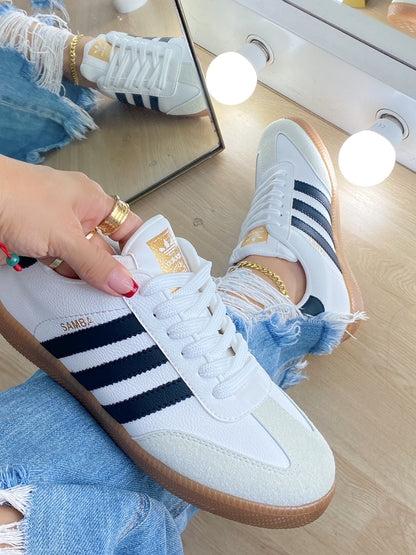 Tenis Samba Blanco X Negro