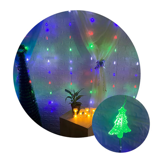 Cortina De Luces Led 3x2 Arboles Navidad