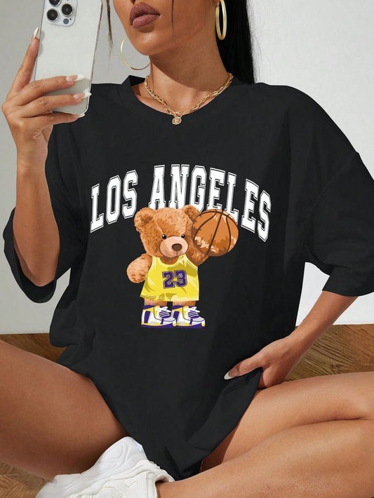 CAMISETAS OVERSIZE FEMENINA LOS ÁNGELES