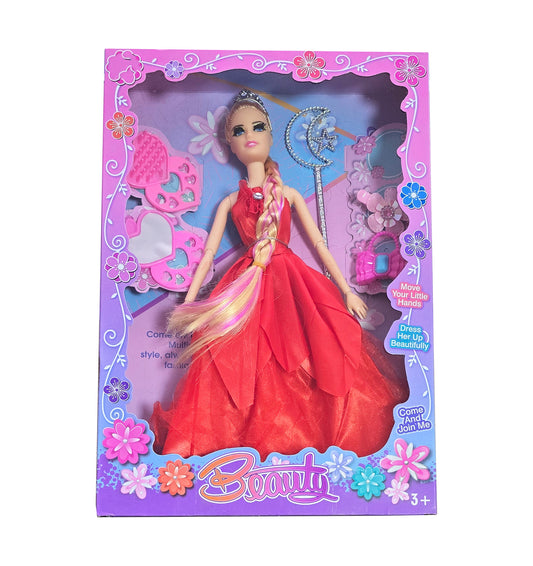 Muñeca Princesa Reina Vestido Cejas Acce