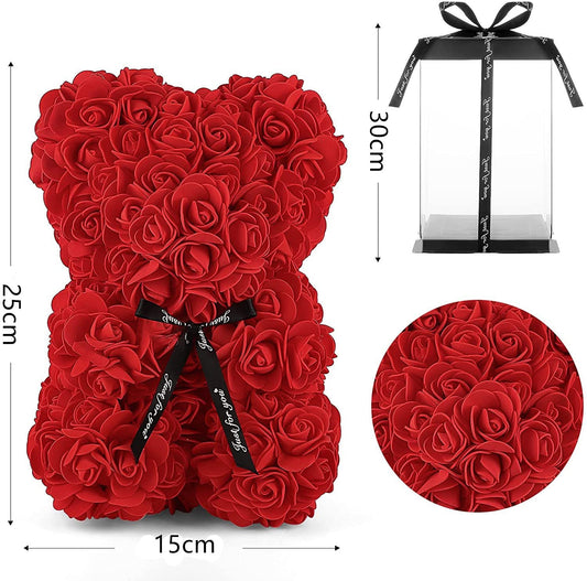 Oso de Rosas 25cm (Color Rojo)