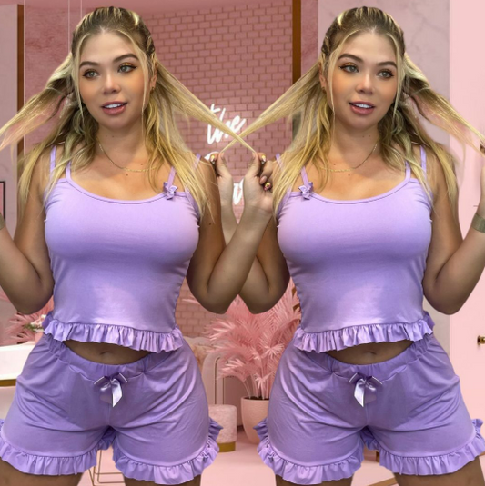 PIJAMA DE SHORT PIEL DE DURAZNO