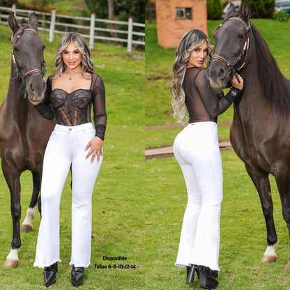 Jean Levanta cola campana para mujer 04